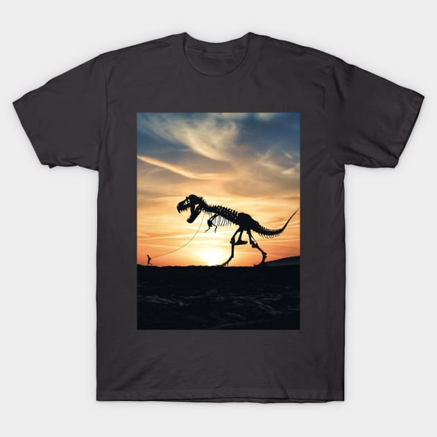 Walking With Rex T-Shirt by Atmajayaboby